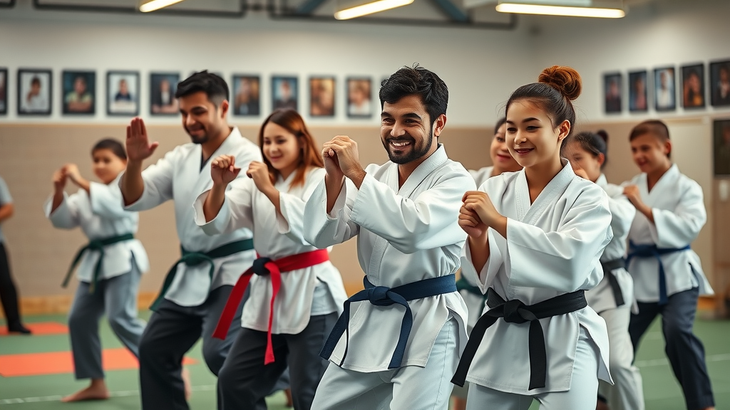 family martial arts lake county il session parents children practicing together energized dojo