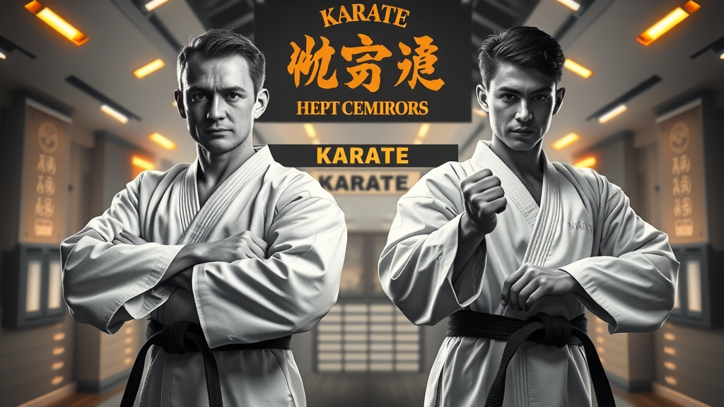 Comparison visual of karate school credentials, black belt rankings, curriculum focus, visual martial arts icons in Illinois