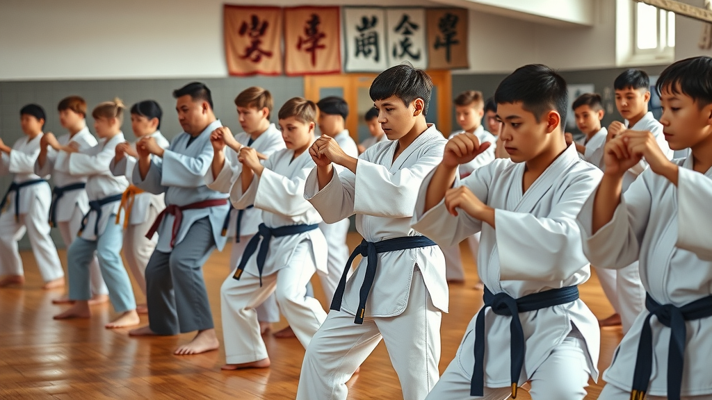 traditional martial arts lake county il vibrant class diverse students focused stances dojo banners