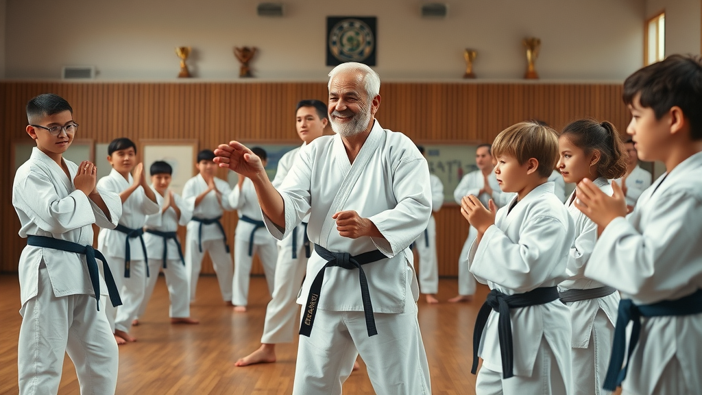Sensei Gruber instructing karate self-defense Gurnee, guiding students of all ages in dojo