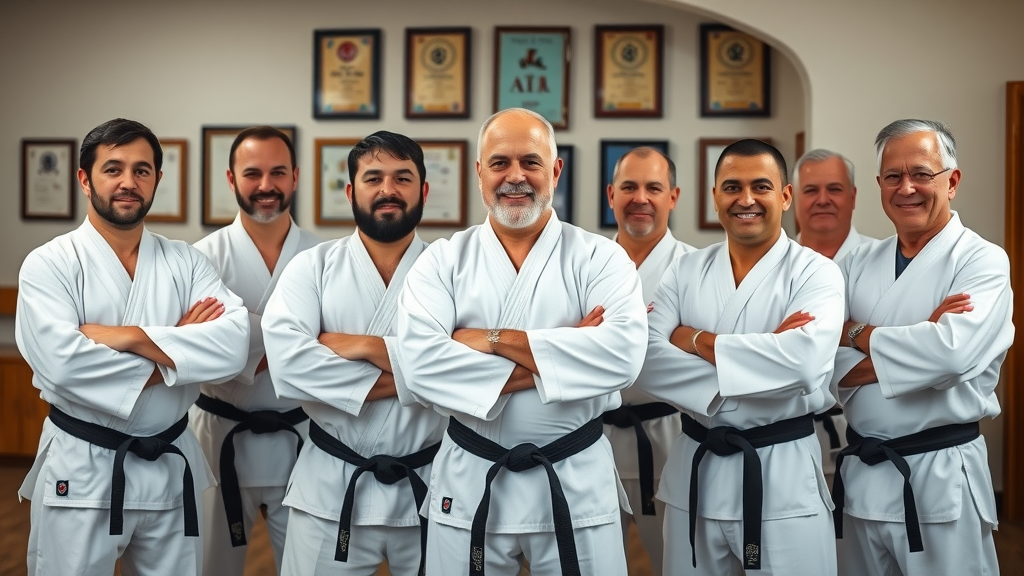 Distinguished karate instructors at martial arts classes Gurnee Illinois, posing with certificates and awards