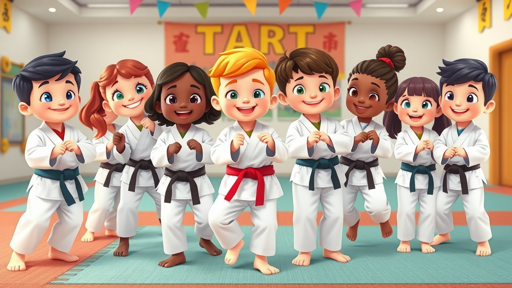 Children practicing karate in Okinawan Karate Gurnee IL dojo