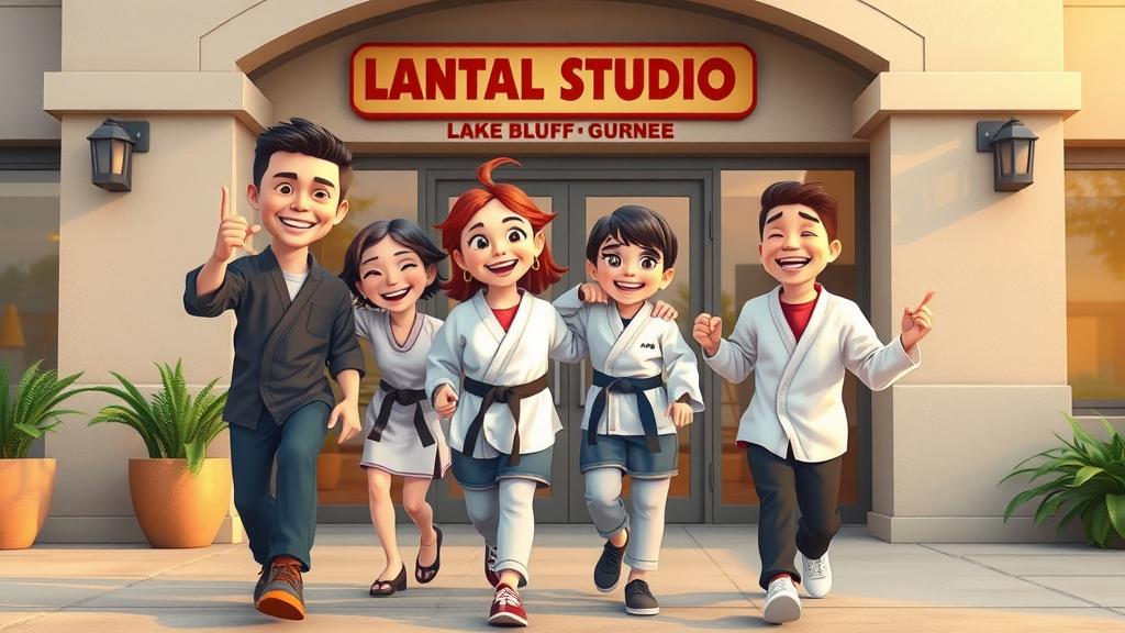 family entering martial arts studio lake bluff gurnee lake county il